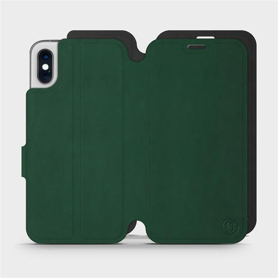 Etui Soft Touch do Apple iPhone XS - wzór Miejska zieleń z czernią