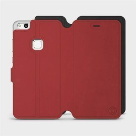 Phone Case Huawei P10 Lite - Design Dark Red with Black