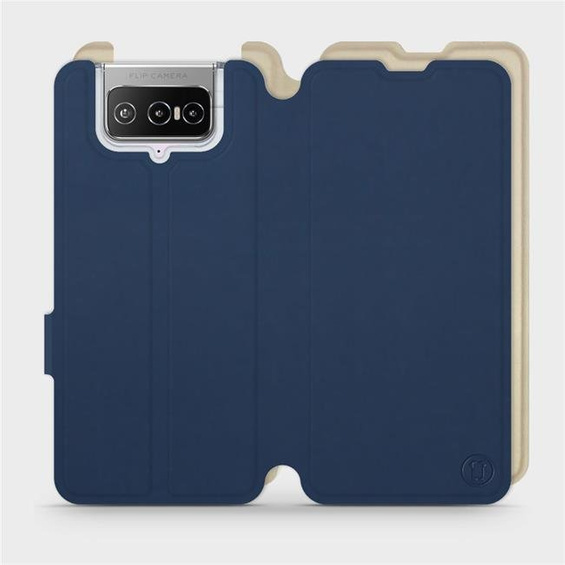 Hülle für Asus Zenfone 7 ZS670KS - Farbe Marineblau mit Platin