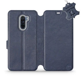 Etui ze skóry naturalnej do Xiaomi Pocophone F1 - wzór Blue Leather