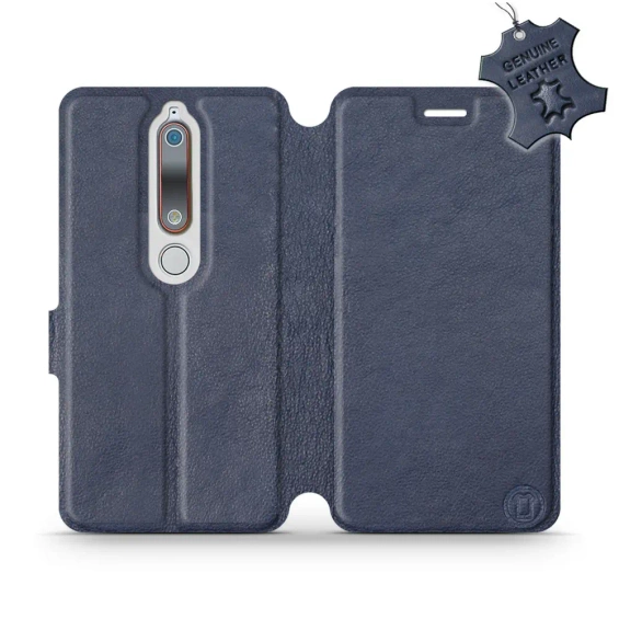 Phone Case Nokia 6.1 - Design Blue Leather