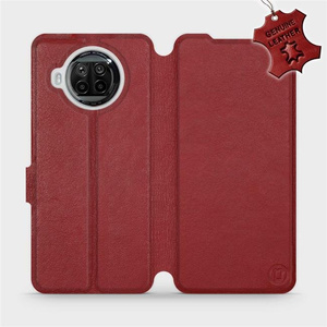Etui ze skóry naturalnej do Xiaomi MI 10T Lite - wzór Dark Red Leather