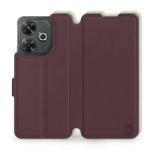 Hülle für Xiaomi Redmi 13 - Farbe Burgund mit Platin
