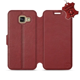 Phone Case Samsung Galaxy A3 2016 - Design Dark Red Leather