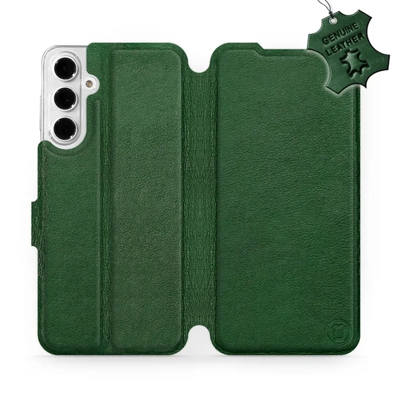 Etui ze skóry naturalnej do Samsung Galaxy A16 5G - wzór Green Leather