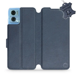 Phone Case Motorola Moto E22 - Design Blue Leather