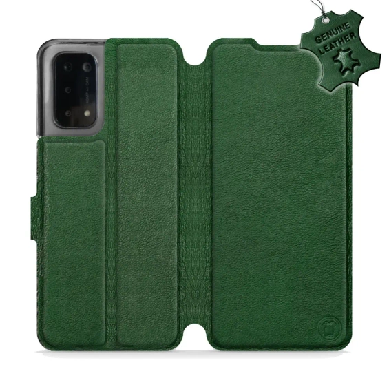 Etui ze skóry naturalnej do OPPO A54 5G - wzór Green Leather