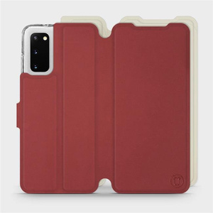 Phone Case Samsung Galaxy S20 - Design Dark Red with Platinum
