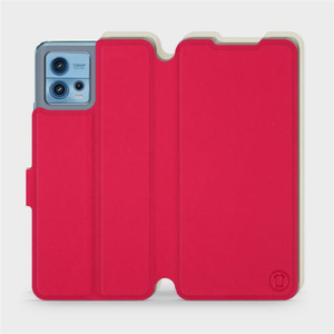 Hülle für Motorola Moto G72 - Farbe Rot mit Platin