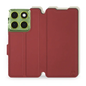 Phone Case Motorola Edge 70 - Design Dark Red with Platinum