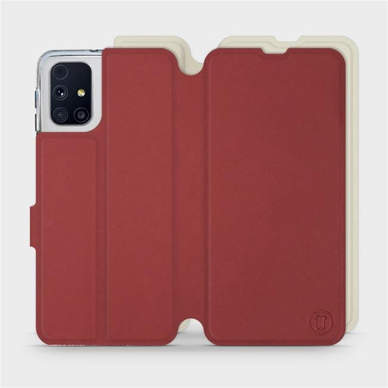 Phone Case Samsung Galaxy M31s - Design Dark Red with Platinum