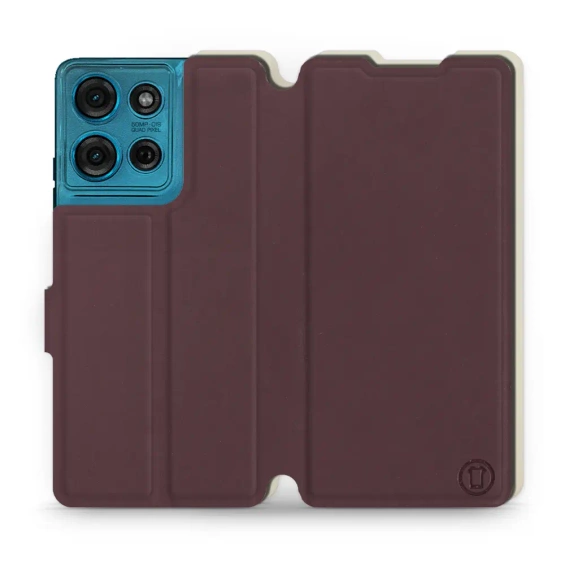 Etui Soft Touch do Motorola Moto G75 5G - wzór Matowy burgund z platyną