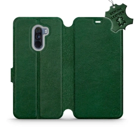 Etui ze skóry naturalnej do Xiaomi Pocophone F1 - wzór Green Leather