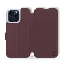 Phone Case Apple iPhone 15 Pro Max - Design Burgundy with Platinum