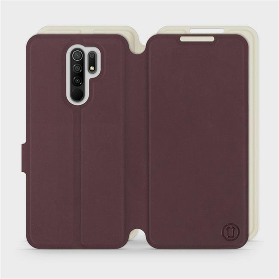 Hülle für Xiaomi Redmi 9 - Farbe Burgund mit Platin