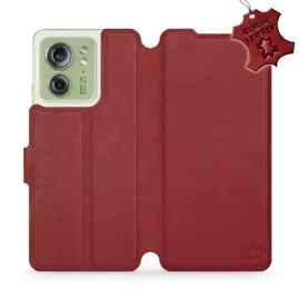 Phone Case Motorola Edge 40 - Design Dark Red Leather
