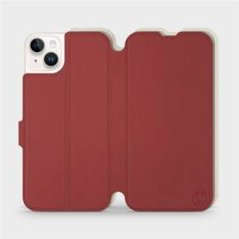Phone Case Apple iPhone 14 Plus - Design Dark Red with Platinum