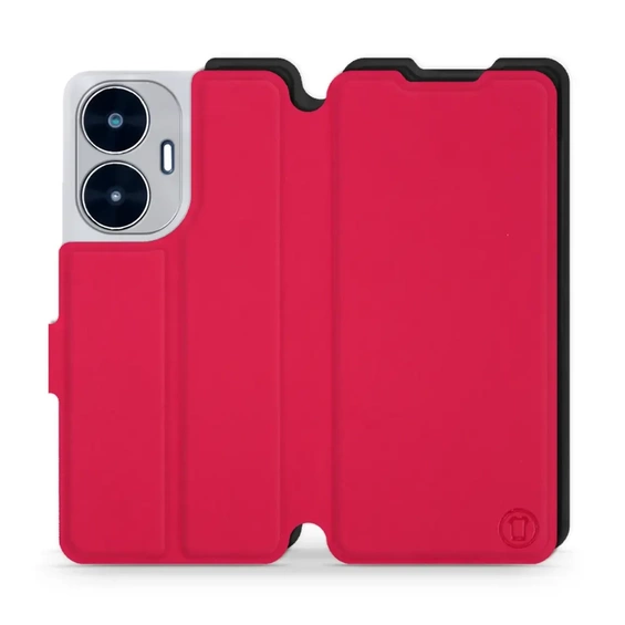 Etui Soft Touch do Realme C55 - wzór Żywa czerwień z czernią