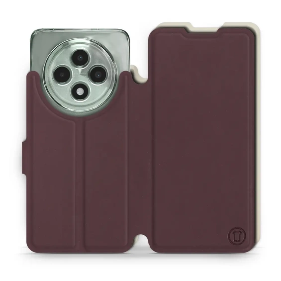 Phone Case OPPO Reno12 F 5G - Design Burgundy with Platinum