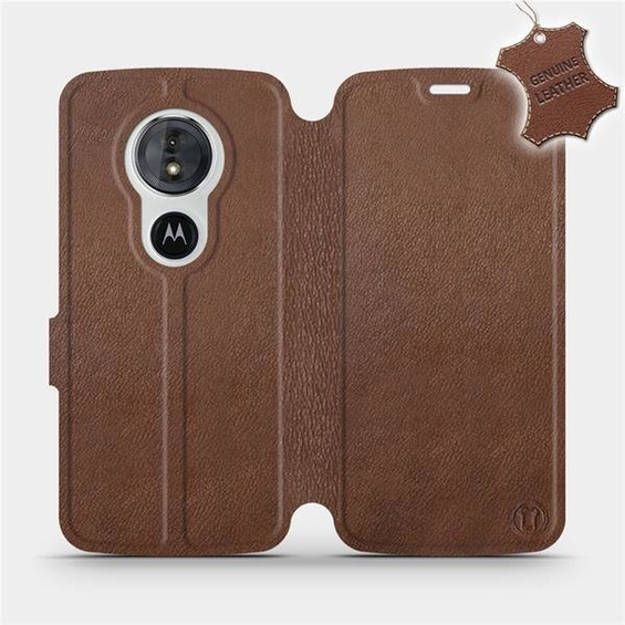 Phone Case Motorola Moto E5 - Design Brown Leather