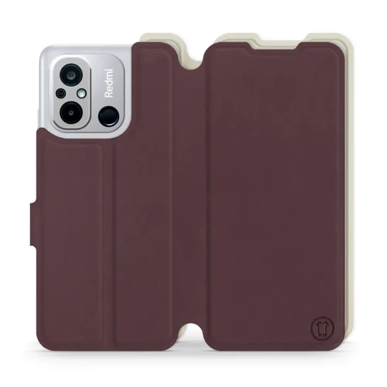 Phone Case Xiaomi Redmi 12C - Design Burgundy with Platinum