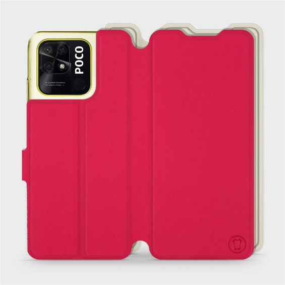 Etui Soft Touch do Xiaomi POCO C40 - wzór Żywa czerwień z platyną