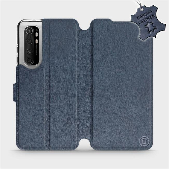 Etui ze skóry naturalnej do Xiaomi Mi Note 10 Lite - wzór Blue Leather