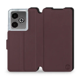 Hülle für Realme GT 7T - Farbe Burgund mit Schwarz