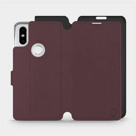Phone Case Xiaomi Mi Mix 2S - Design Burgundy with Black