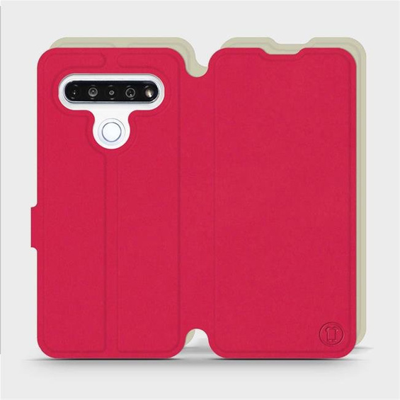 Hülle für LG K61 - Farbe Rot mit Platin