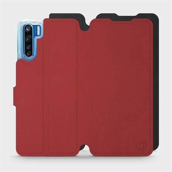 Phone Case OPPO A91 - Design Dark Red with Black