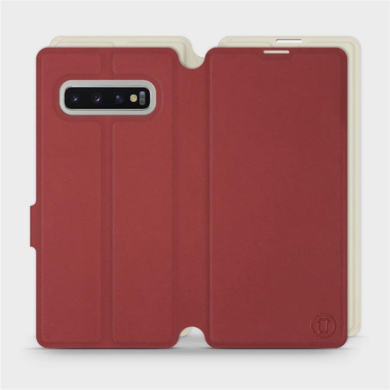 Phone Case Samsung Galaxy S10 Plus - Design Dark Red with Platinum