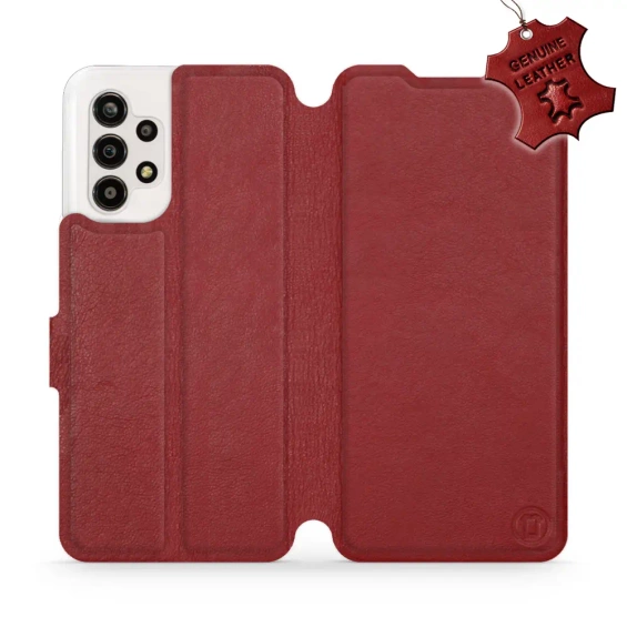 Phone Case Samsung Galaxy A13 4G - Design Dark Red Leather