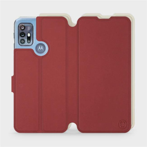 Hülle für Motorola Moto G20 - Farbe Dunkelrot mit Platin