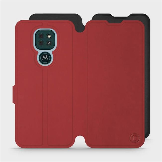 Hülle für Motorola Moto G9 Play - Farbe Dunkelrot mit Platin