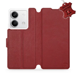 Phone Case Xiaomi Redmi Note 13 5G - Design Dark Red Leather