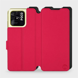 Etui Soft Touch do Xiaomi POCO C40 - wzór Żywa czerwień z czernią