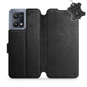 Etui ze skóry naturalnej do Realme 9 - wzór Black Leather