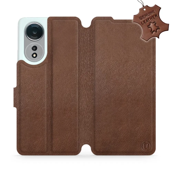 Phone Case OPPO A58 - Design Brown Leather