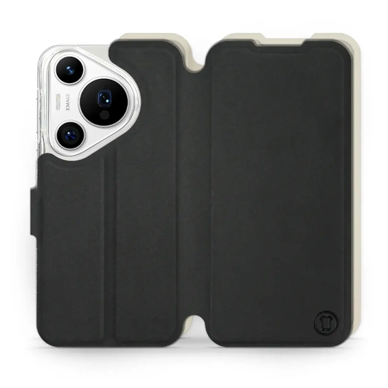 Etui Soft Touch do Huawei Pura 70 Pro - wzór Satynowa czerń z platyną