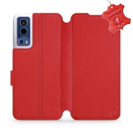 Phone Case Vivo Y72 5G - Design Red Leather