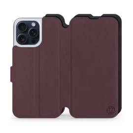 Phone Case Apple iPhone 15 Pro Max - Design Burgundy with Black