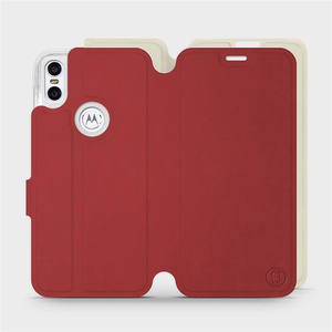 Phone Case Motorola One - Design Dark Red with Platinum