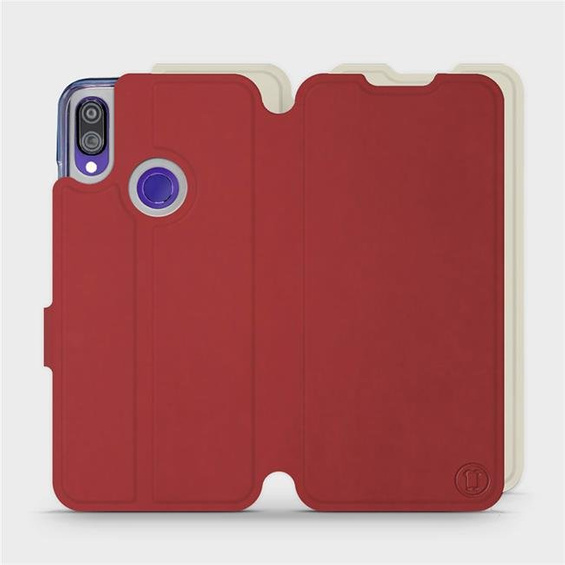 Phone Case Xiaomi Redmi Note 7 - Design Dark Red with Platinum