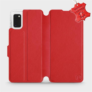 Phone Case Samsung Galaxy A41 - Design Red Leather