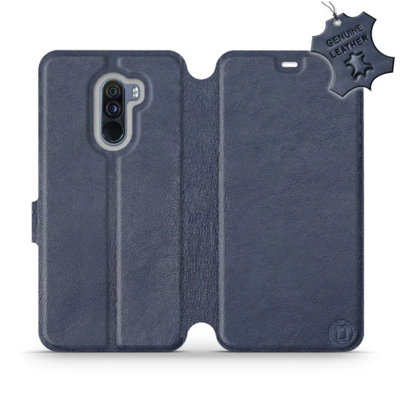 Phone Case Xiaomi Pocophone F1 - Design Blue Leather