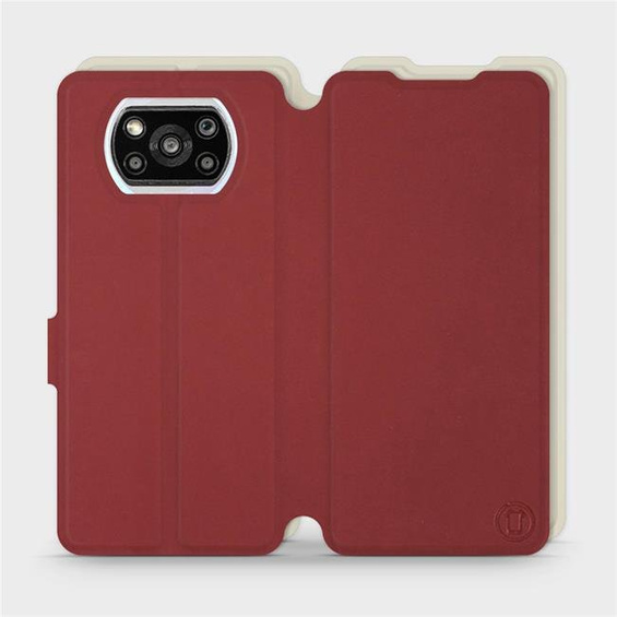 Hülle für Xiaomi POCO X3 Pro - Farbe Dunkelrot mit Platin