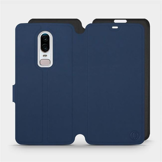 Etui Soft Touch do OnePlus 6 A6000 - wzór Głęboki granat z czernią