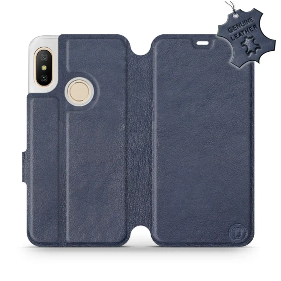 Phone Case Xiaomi Mi A2 Lite - Design Blue Leather