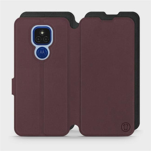 Phone Case Motorola Moto E7 Plus - Design Burgundy with Black